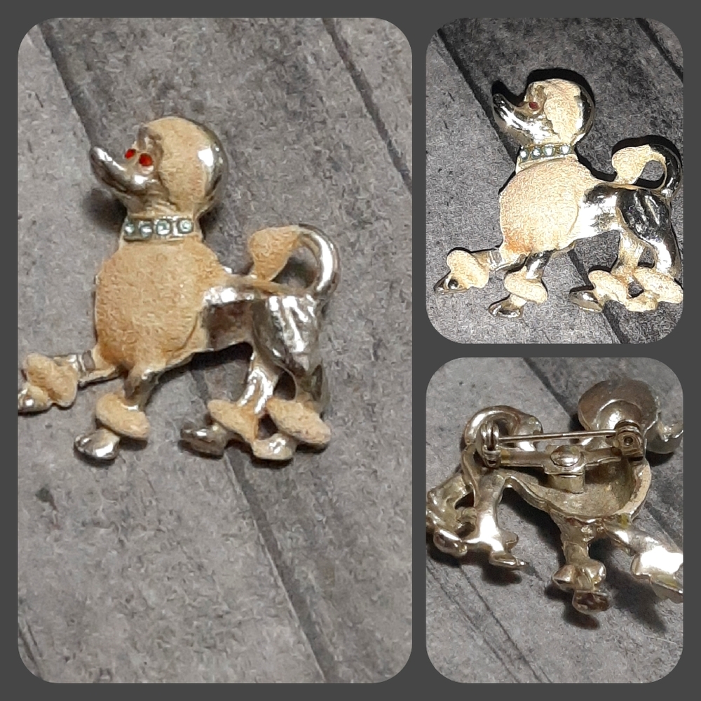 Vintage poodle brooch